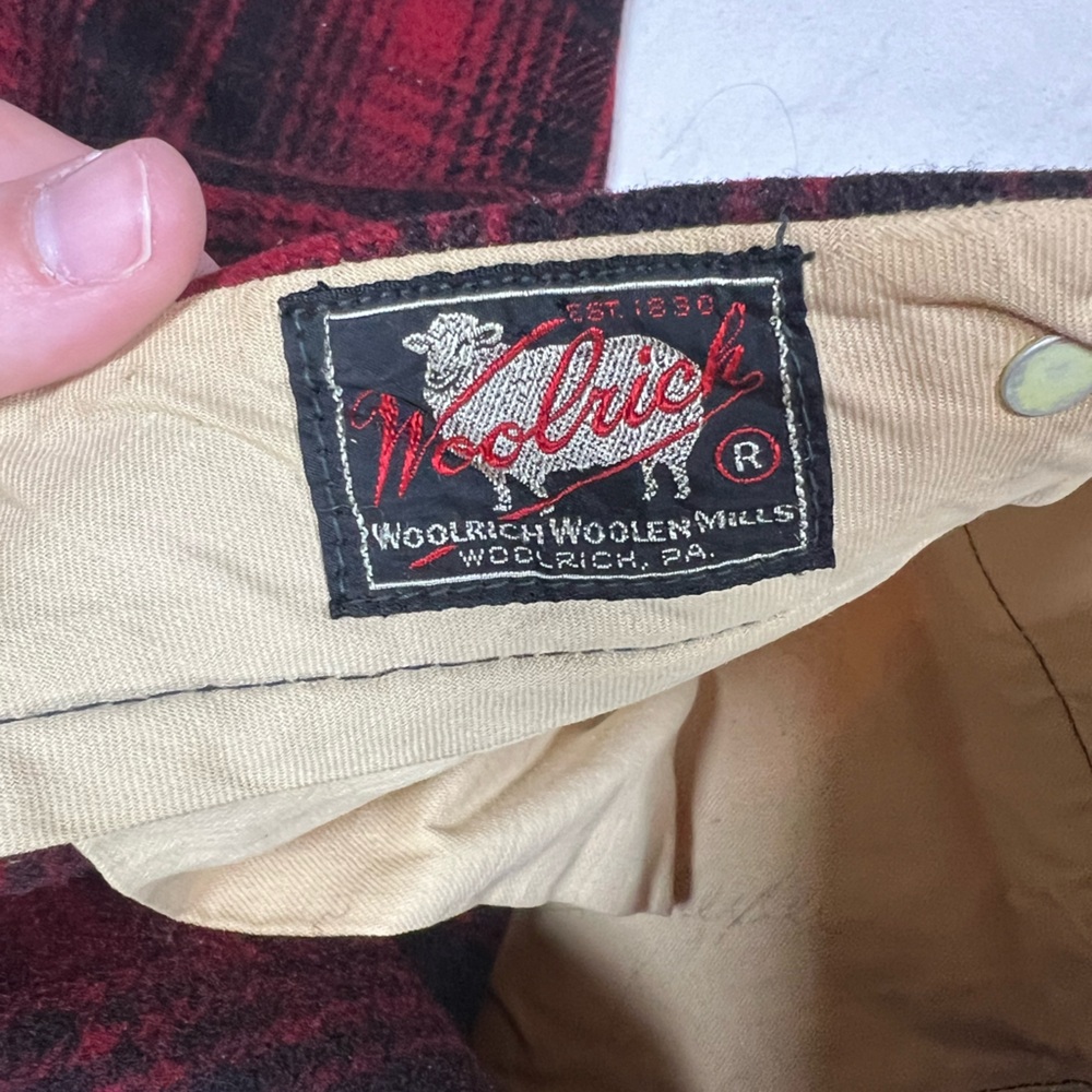 Vintage Woolrich Red & Black Plaid Wool Pants | Hunting / Workwear | USA Made - Picture 4 of 6